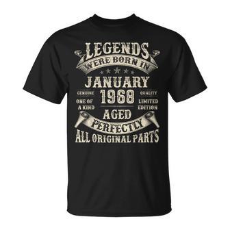 Regalos De Cumpleaños Número 57 Para Hombres De 57 Años Enero De 1968 Camiseta unisex - Regaloses