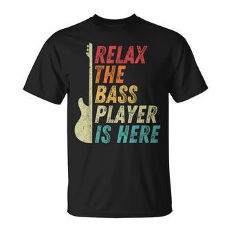 Relax The Bass Player Is Here Bass Guitar Bassist T-Shirt - Geschenkecke