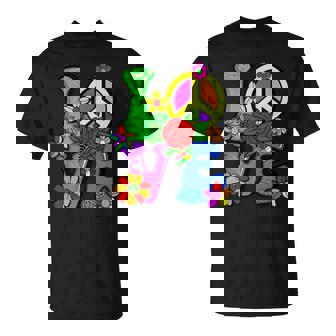 Retro 60's 70's Flower Power Hippy Groovy Love Peace Hippie T-Shirt - Monsterry