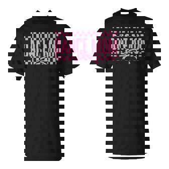 Retro Dance Mom Coquette Bow Checkered Dance Mama Mother Day T-Shirt - Thegiftio UK