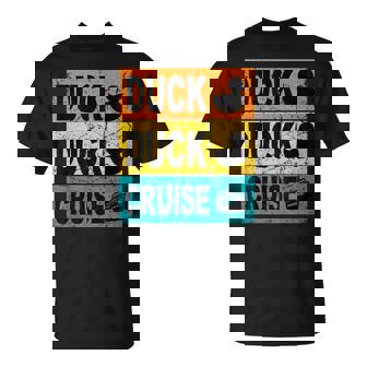 Retro Duck Duck Cruise Shirt Tags Caribbean Cruise Vacation T-Shirt - Monsterry