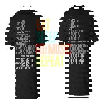 Retro Eat Sleep 60's Music Repeat Dance Pop Folk Rock Bands T-Shirt - Monsterry