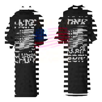 Retro Flag Hands Off My Social Security Protest Vintage T-Shirt - Thegiftio