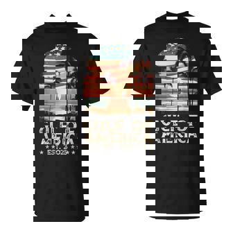 Retro Gulf Of Usa America Est 2025 American Flag Gulf Mexico T-Shirt | Mazezy