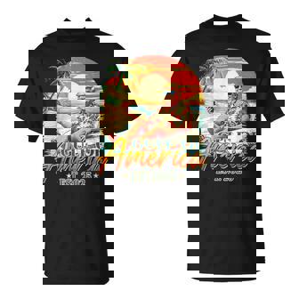 Retro Gulf Of Usa America Est 2025 American Flag Gulf Mexico T-Shirt - Monsterry