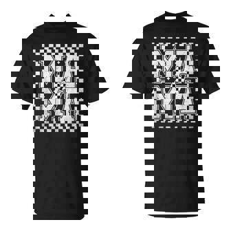 Retro Race Car Mom Racing Car Checkered Mama Mother Day T-Shirt | Mazezy