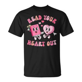 Retro Read Your Heart Out Valentine's Day Teacher Book Lover T-Shirt - Thegiftio UK