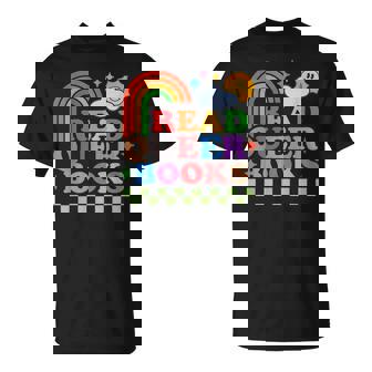 Retro Read Queer Books LGBTQ Books Save Lives Pride Month T-Shirt - Monsterry