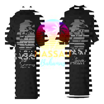 Retro Sunset Nassau Bahamas Beach Trip Vacation Summer Group T-Shirt - Thegiftio UK