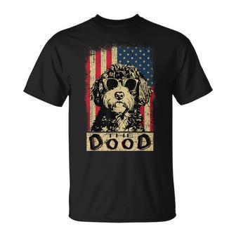 Retro Vintage American Goldendoodle Dood Dad And Mom T-Shirt - Thegiftio UK