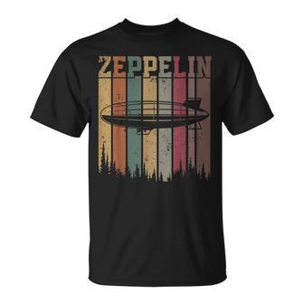 Retro Zeppelin 70Er Jahre Dirigible Blimp Luftschiff Zepelin Zepplin T-Shirt - Geschenkecke