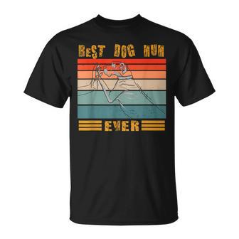 Retrointage Best Dog Mum Ever Bump Fit Dog Mum T-Shirt - Seseable