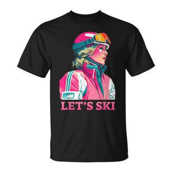 Retrointage Ski 80Er 90Er Jahre Skifahren Outfit Herren Damen T-Shirt - Geschenkecke