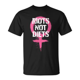 Riots Not Diets Feminist Punk Graphic T-Shirt - Monsterry