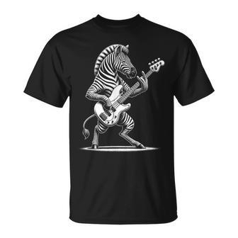 Rock N Roll Zebra Guitar Zebra Print T-Shirt - Geschenkecke