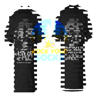 Rock Your Socks Bigfoot World Downs Syndrome Day T-Shirt - Monsterry