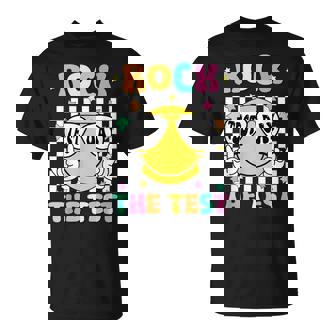 Rock The Test Teacher Test Day Testing Day Smile Face Women T-Shirt | Seseable UK