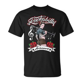 Rockabilly Girlintage Retro Rock N Roll Tattoo Pin Up T-Shirt - Geschenkecke