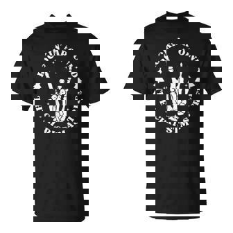 Rockin' Around The Christmas Tree Skeleton Hand T-Shirt - Monsterry