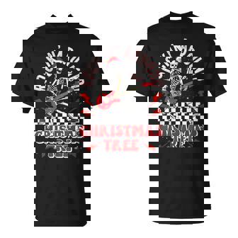 Rocking Around The Christmas Tree Jingle Bell Rock Skeleton T-Shirt - Monsterry