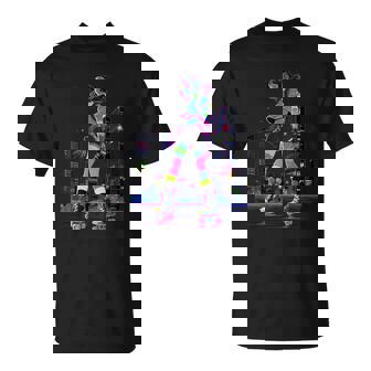 Roller Derby Player Patinaje Patines Patines Paisaje Urbano Camiseta unisex - Regaloses