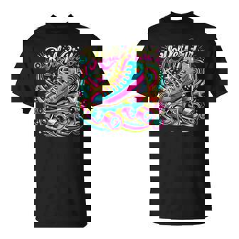 Roller Girl Roller Skates 90S 80S T-Shirt - Seseable