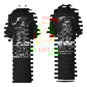 Rottweiler Christmas On The Naughty List And I Regret T-Shirt - Monsterry