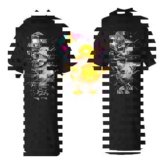 Rubber Duck Disco Dancing Disco Ball Music Rubber Duckie T-Shirt - Monsterry