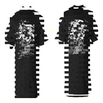 Samurai Cat Japonés Anime Guerrero Manga Diseño Gráfico Camiseta unisex - Regaloses