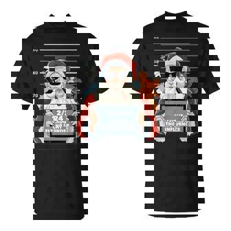 Santa Claus Mugshot Christmas Pajama X-Mas Humor T-Shirt - Monsterry