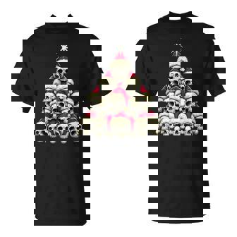 Santa Skull Christmas Tree Skeleton Gothic Holiday T-Shirt - Monsterry