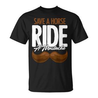 Save A Horse Ride A Mustache Statment Headband Facial Hair T-Shirt - Geschenkecke