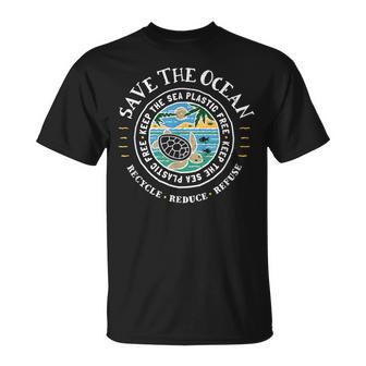 Save The Ocean Keep Sea Plastic Free Turtle T-Shirt - Geschenkecke