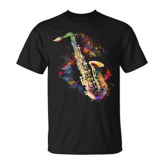 Saxophone Colourful Musician Saxophone For Saxophonists T-Shirt - Geschenkecke