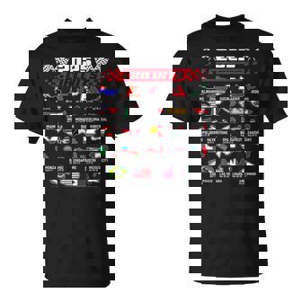 Schedule Racing Fast Cars Race Vintage Costume Formula 2025 Open Wheel Tracks Flag Lover Black T-Shirt | Mazezy