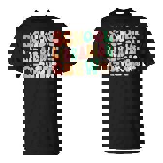 School Librarian Crew Retro Groovy Library Vibes T-Shirt - Monsterry