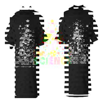 Science Santa Elf Teaching Tools As Christmas Tree Colourful T-Shirt - Monsterry