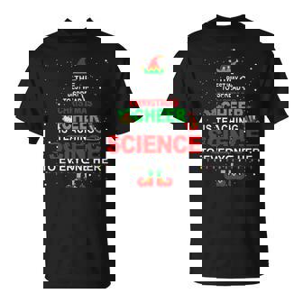 Science Teacher Christmas Shirt Elf Christmas Cheer T-Shirt - Monsterry