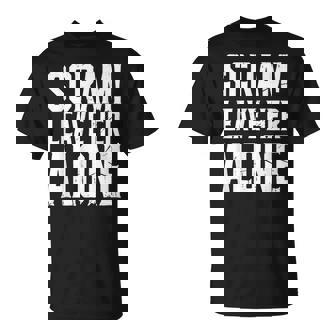 Scram Leave Her Alone Distressed Humor T-Shirt - Monsterry