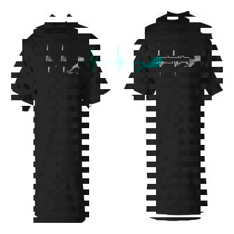 Scuba Diver Heartbeat Deep Diving EKG Pulseline Dive T-Shirt - Monsterry