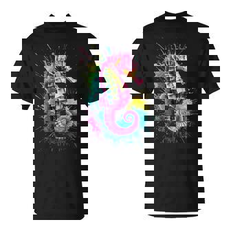 Seahorse Men Woman Colorful Watercolor Seahorse T-Shirt - Monsterry