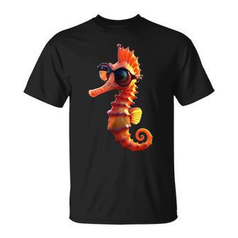 Seahorse With Sunglasses Aquarist Ocean Cute Seahorse T-Shirt - Geschenkecke