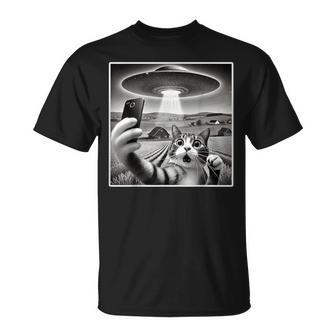 Selfie De Gato Con Ropa Ovni Alienígena Para Hombres Y Es Gato Divertido Camiseta unisex - Regaloses