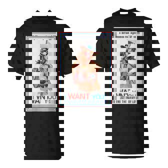 Sexy July 4th Independence Day I Want You Uncle Sam Hat Girl T-Shirt - Monsterry