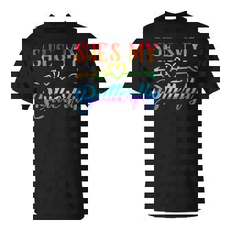 She's My Cupcake Butterfly Matching Lesbian Couple Rainbow T-Shirt - Monsterry