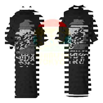 Shibuya Tokyo Japonais Personnage Kanji Circulaire Rétro Coucher De Soleil T-Shirt - Cadeauxyz