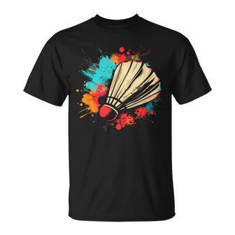 Shuttlecock Graffiti Badminton Lovers Badminton Hall T-Shirt - Geschenkecke