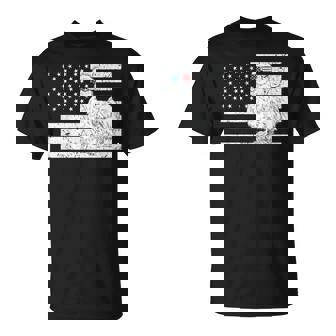 Silkie Chicken 4th Of July US American Flag Farm Animal T-Shirt - Monsterry