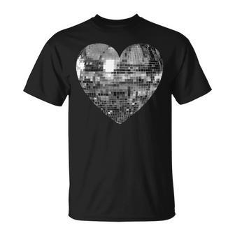 Silver Disco Ball Heart T-Shirt - Geschenkecke