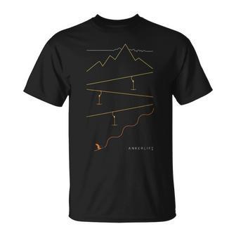 Ski One Line Line Skiing Modern Mountain Ski Top T-Shirt - Geschenkecke